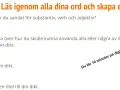 Steg 4: Skapa en dikt. Instruktioner för blackout poetry svenska: samla ord, fundera, skriv dikt, skapa titel. Du har 10 minuter!