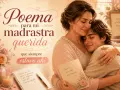 En varm kram mellan en kvinna och en ung man, med texten "Poema para mi madrastra querida" och "Para ti, con todo mi corazón". En hyllning till en älskad styvmor.