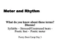 Takt i versen utforskas: "Meter and Rhythm" med fokus på stavelse, betoning och poetiska fötter. Poetry Boot Camp Dag 3.