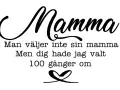 Text i mamma skrivstil: "Man väljer inte sin mamma. Men dig hade jag valt 100 gånger om." Ett hjärta under.