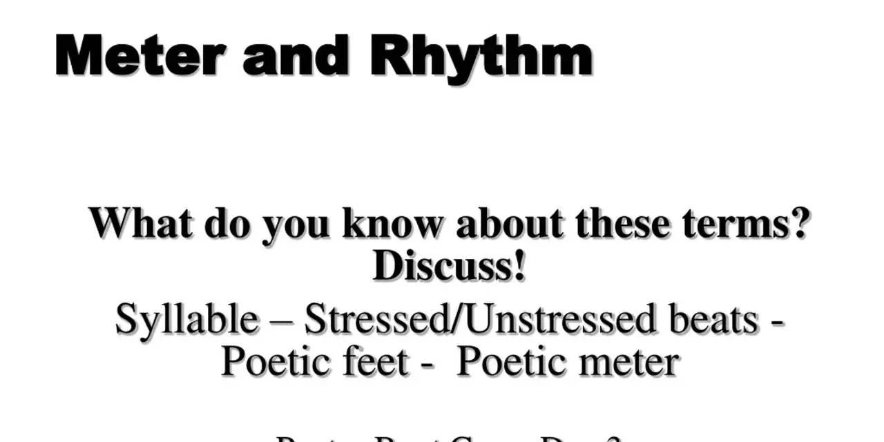 Takt i versen utforskas: "Meter and Rhythm" med fokus på stavelse, betoning och poetiska fötter. Poetry Boot Camp Dag 3.