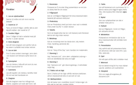 Meny med förrätter, huvudrätter och desserter. En gåta synonym kan vara att hitta ett ord som betyder samma sak.