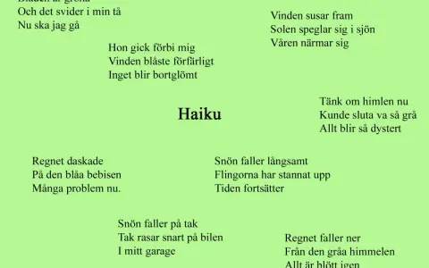 Här är ett haiku dikt exempel med texter om naturen och livet.