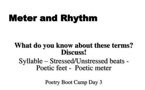Takt i versen utforskas: "Meter and Rhythm" med fokus på stavelse, betoning och poetiska fötter. Poetry Boot Camp Dag 3.