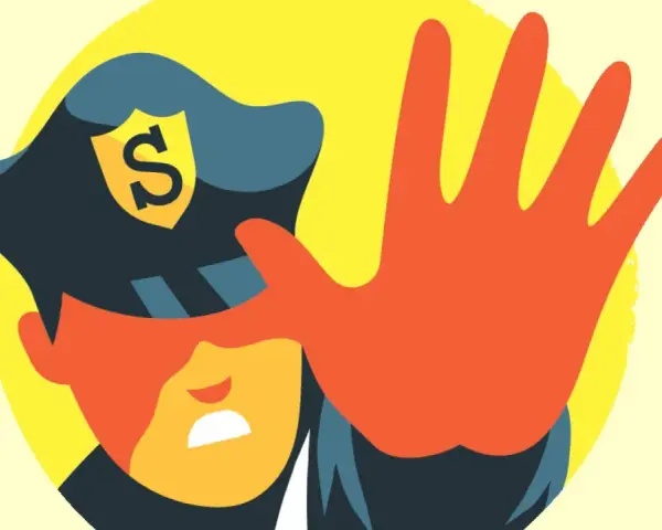Polis med stopphand, ett tydligt exempel på syftningsfel i kommunikation.