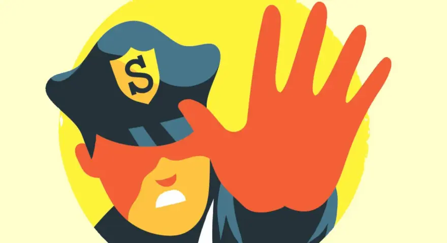 Polis med stopphand, ett tydligt exempel på syftningsfel i kommunikation.
